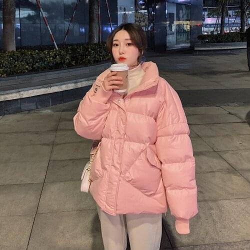 5 Solid Colors Cotton Parkas Womens Outwear Korean Style Autumn Winter Oversized Coats Jacket 2021 New Womens Clothing Casual