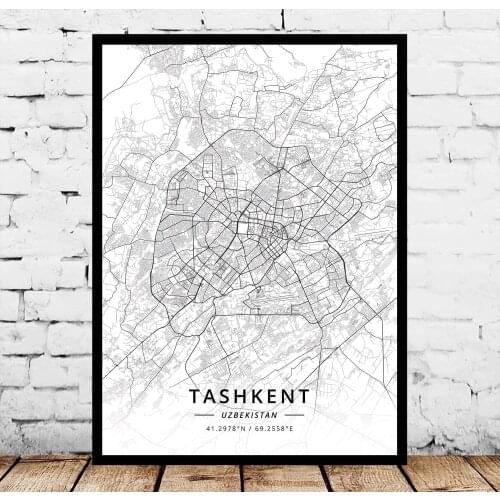 Tashkent Uzbekistan Map Poster