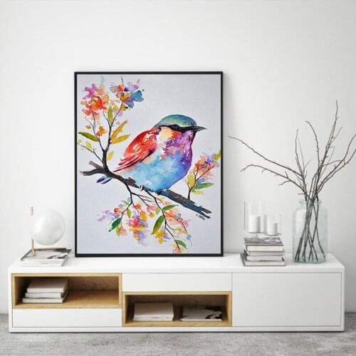 Robin canary white face tits blue tits DIY painting digital art painting digital family hotel decorative painting