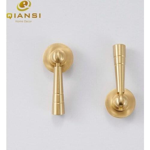 Qiansi Modern Simple Cabinet Door Handle Creative Furniture Metal Brass Satin Cabinet Drawer Pendant Handle Knurled Brass Knob