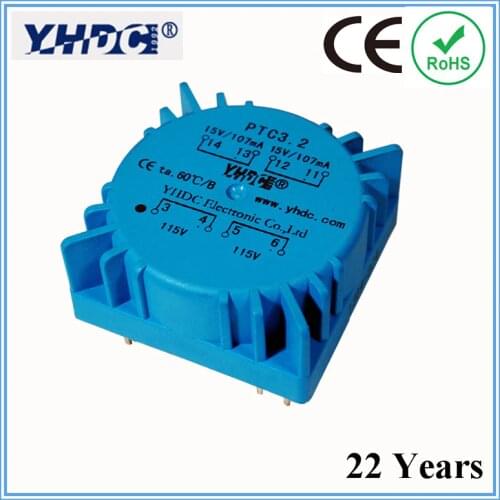 YHDC PCB welded toroidal transformer PTC3.2 3,2VA 115V*2/15V*2