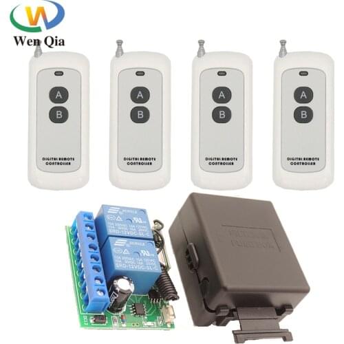 433MHz Universal Wireless Remote Control DC12V 2200W 2CH 500m rf Relay Receiver for Universal Garage and Door Opener Controller