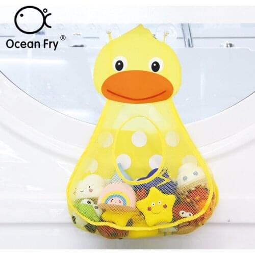 Cartoon Animal Baby Bathing Toys Storage Bag With Suction Cup Bathroom Bath Play Water Toy Storage Waterproof Hanging Wall Bag