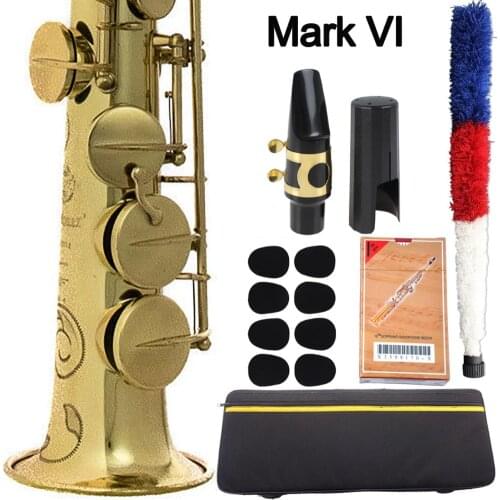 High Quality Brand MFC Soprano Saxophone Mark VI Antique Copper Simulation B-flat Soprano Sax Mark VI Mouthpiece Reeds Neck