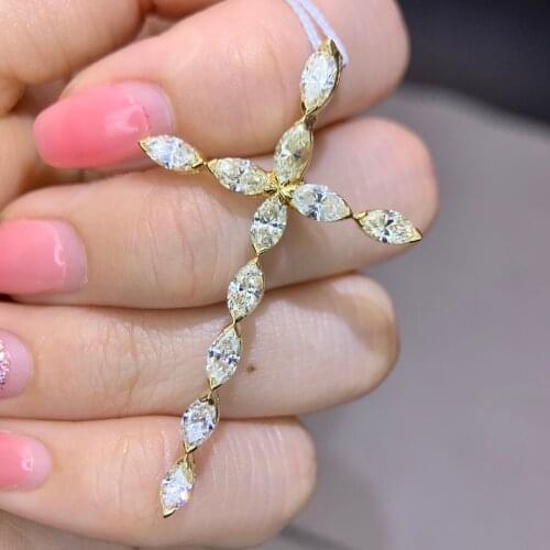 XHD520 Solid 18K Gold Nature White Diamonds 2.19ct Pendants Necklaces for Women Fine Jewelry for Women Gifts