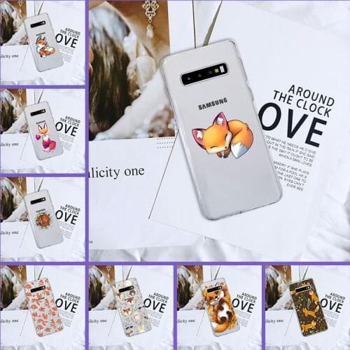 Back Cover For Samsung Galaxy Note 10 Pro Kawaii Fox Animal Cute Flower Silicone Phone Case For Samsung Galaxy S10 Plus 5G 10E