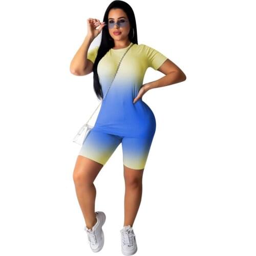 Plus Size 2020 Summer Women Sets Tracksuits Short Sleeve Top Pants Suit Two Piece Set Print Casual Fitness Outfits