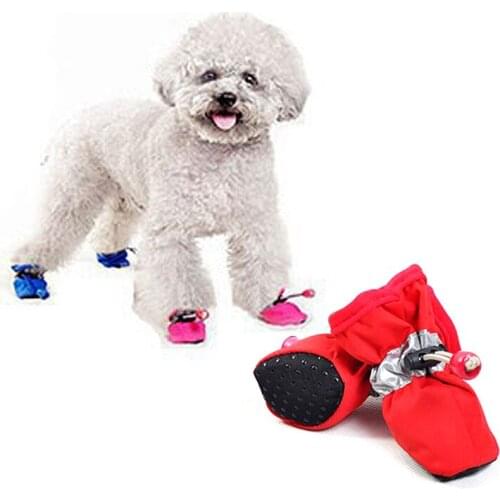 4Pcs/Set Winter Warm Pet Thick Puppy Dog Shoes Footwear Waterproof Rain Boots Pet Products Dog Clothes Indoor Shoes