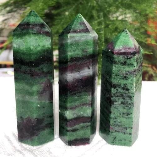 1pcs Natural Quartz Tower Crystals Healing Stones Ruby Zosite Point For Home Decoration