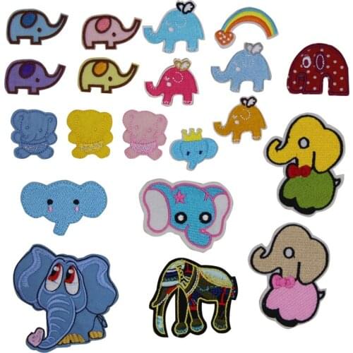 1 pcs elephant embroidered iron on patches cloth accessories popular clothing bag hat Patches Appliques