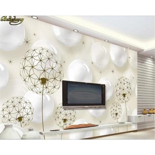 Beibehang Custom Photo Wallpaper Mural 3d Stereo Ball Dandelion Beige Simple TV Background papel de pared wall papers home decor