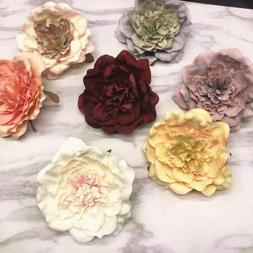 5PCS Peony Flower Heads Decorative Scrapbooking Artificial Flower For Home Wedding Birthday Party Decoration Supplies