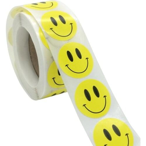 500pcs/roll Car Laptop Phone Stickers Smiling Face Portrait Sticker Toys for Children Kids Reward Motivational Teacher Stickers