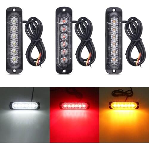 6 LED Truck Warning Light Signal Light Car SUV Vehicle Motorcycle Truck Strobe Light 12-24v Universal Ultra-Thin