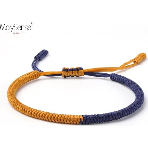 MolySense Tibetan Buddhist Love Lucky Charm Tibetan Bracelets & Bangles For Women Men Handmade Knots Rope Buddha Bracelet