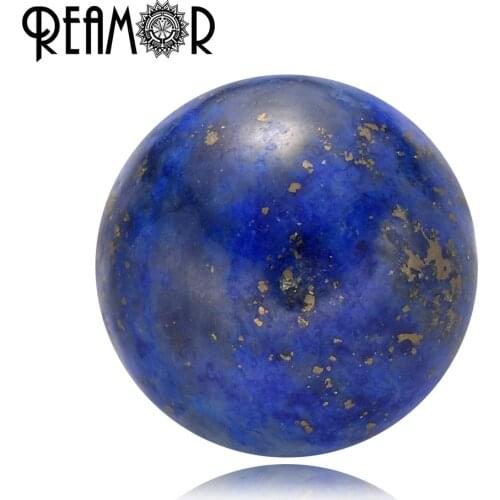 REAMOR Blue Lapis Lazuli Beads Natural Stone Small Hole Loose Beads Charms For Beaded Bracelet Jewelry Making Wholesale 6/8/10mm