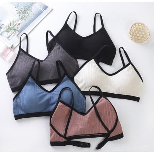 Halter Knitted Girl Bra Back Buckle Without Underwire Bralette Women Sexy Base Sports Bras for Mujer 2020 New