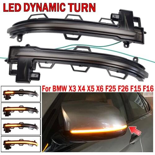 For BMW X3 F25 X4 F26 X5 F15 X6 F16 2014-18 Dynamic Car Lights Led Blinker Side Mirror Marker Turn Signal Light Lamp Accessories