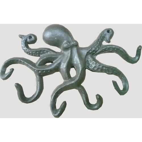 EUROPEAN STYLE RETRO WALL HANGING COAT HOOK KEY HOOK HOME CAST IRON WALL HANGING OCTOPUS SHAPE CREATIVE ROOM DECORATION A1271