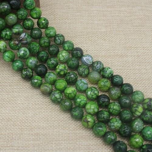 Faceted Round Green Fire Agates Beads Natural Stone Beads Pick Size 8/10/12/MM Beads For Jewelry Making Bracelet Necklace Beads