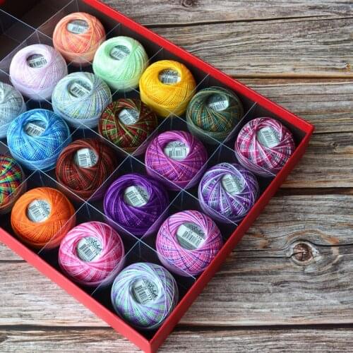 HHL cotton lace line Woven Crochet hook /Shuttle thread NO.20 dyed series 25g/roll 190meters thickness 0.5-0.6mm 172-190