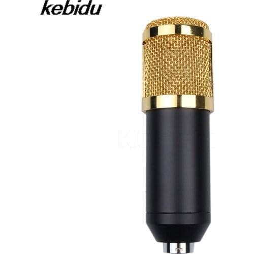 Kebidu New Condenser Recording Microphone Wired Micro Phone Mic Sound Recorder Professional KTV Karaoke Dynamic + Stand Holder