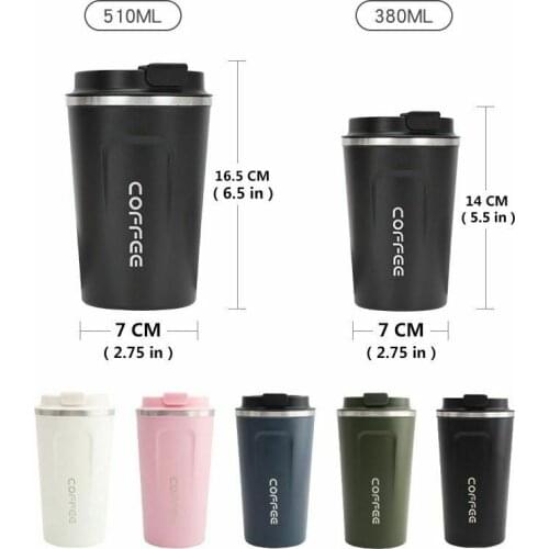 Stainless Steel Coffee Thermos Mug Portable Car Vacuum Flasks Travel Thermal Water Bottle Tumbler Insulated Bottle 380ml/510ml