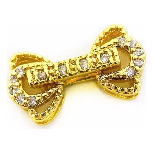 Copper Clasps 18K Gold plated DIY Pearls Jewelry Fittings Fastener Connector Clasps For DIY Gems Pearls Necklace Bracelet Clasp