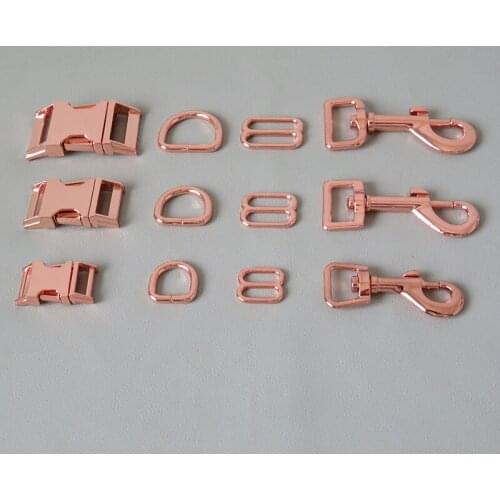 10Sets/Lot Metal D Ring Carabiner Buckle Belt Loop Hook Hardware For Pet Dog Collar Harness Lobster Clasp Sewing DIY Accessory