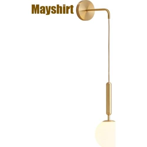 Nordic Glass Wall Lamp Bedroom Wall Sconce Bedside Lights for Home Industrial Loft Decor Indoor Led Mirror Light Bathroom Light