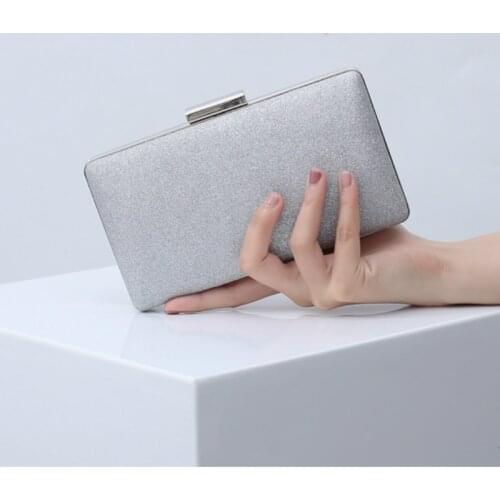 New Fashion Women Evening Clutch Bag Sequin Clutch Female Crystal Day Clutch Wedding Purse Party Banquet Black/Gold Silver