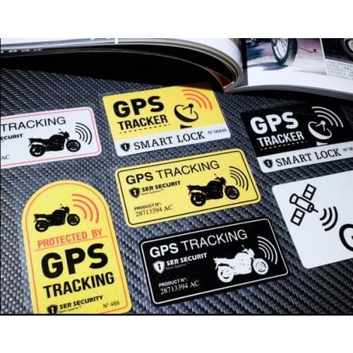 Warning Lable GPS TRACKING Alarm System Sticker Anti-Theft Reflective Vinyl Decal for Sctooer Car,Motorcycle ,Bike8*4cm