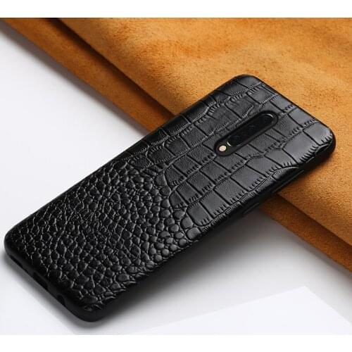 Luxury Shockproof Genuine Leather Case For Oneplus 8T 7 6T 6 7Pro 7t 7Tpro Armor Back Cover crocodile Garin Phone Case Leather