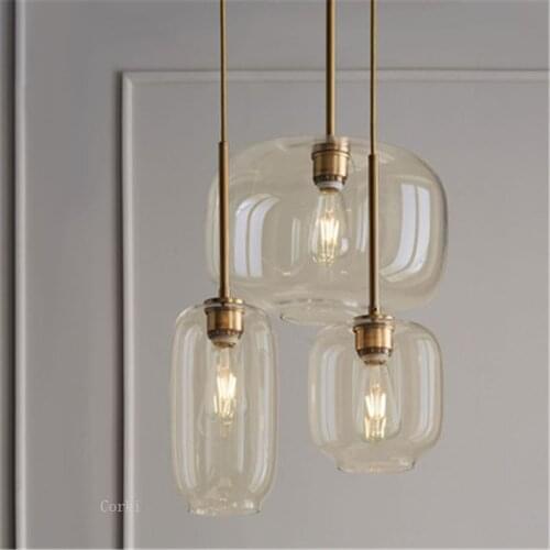 Modern LED Glass Pendant Lights for Simple dining room Living Room Bedroom Hanging Lamp Luminaires Home Decor Lighting Fixtures
