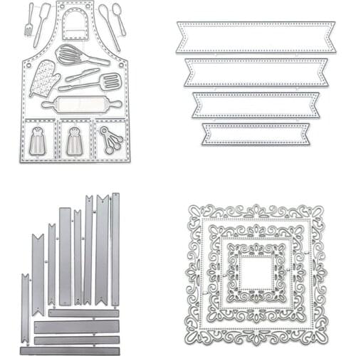 Stir-fry Baking Shaped Lace Frame Carbon Steel Cutting Dies DIY Scrapbooking 95AA