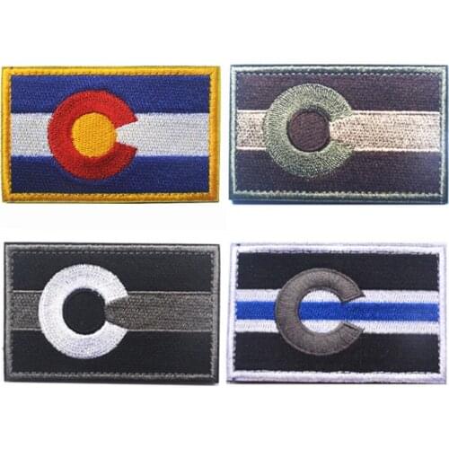 Embroidered American Colorado State Flag Patch Tactical Combat Badge Fabric National Flags Armband Badge Patch applique