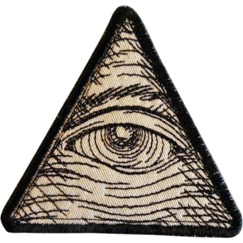 Eye of Providence Black border Embroidery Badge iron on backing for clothing Military patches DIY Design Biker Customized