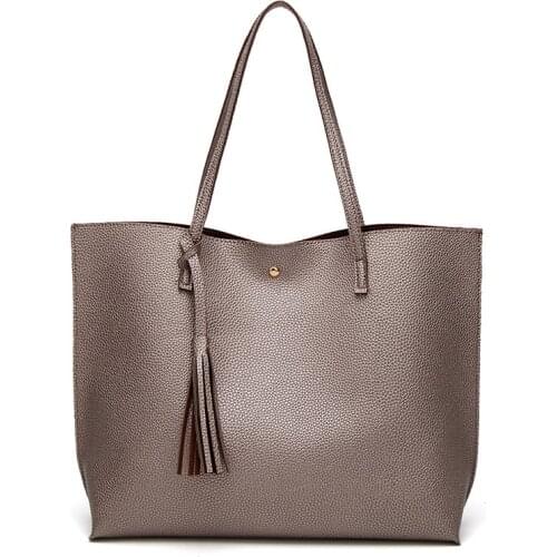 High Quality Solid Color Elegant Women Shoulder Bags 2021 Fashion New Casual Vacation Handbag Large-capacity Shoppers Bags