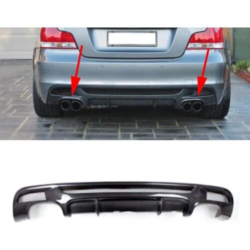 Carbon Fiber Rear Bumper Diffuser Lip Spoiler for BMW 1 Series E82 E88 128i 135i M Sport 2008-2013 Coupe Convertible four outlet