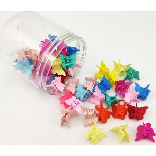 50 pcs/pack Mixed Frosted Colors Butterfly Hair Clips Grip Claw Barrettes Mini Clamps Jaw Hairpin Headdress Hair Accessories