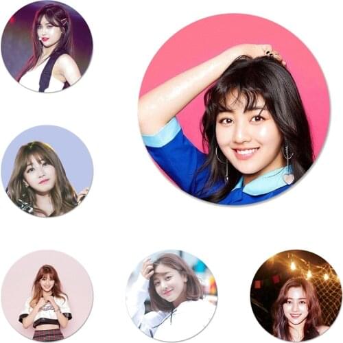 Korean kpop twice Jihyo Icons Pins Badge Decoration Brooches Metal Badges For Backpack Decoration 58mm