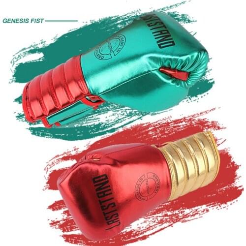 1 Pair Metal Color Kids/Audlts Women Men Boxing Gloves for Sandbag Punch Training Muay Thai Karate Fight Mitts DEO 6 8 10 12oz