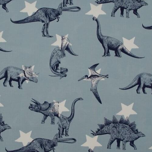 1 yard Cotton Woven Fabric - Dinosaur and Star (width=140cm)