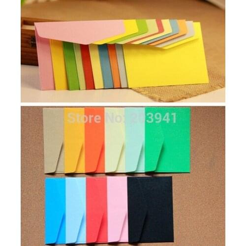 10pcs/lot Candy color mini envelopes DIY Multifunction Kraft Paper Invitations Envelopes Gift Card