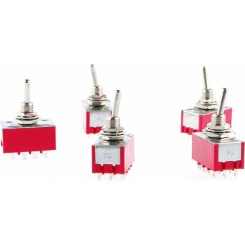 10pcs Toggle switch MTS-402 Red On-On 2 Position 4PDT AC 250V/2A 120V/5A