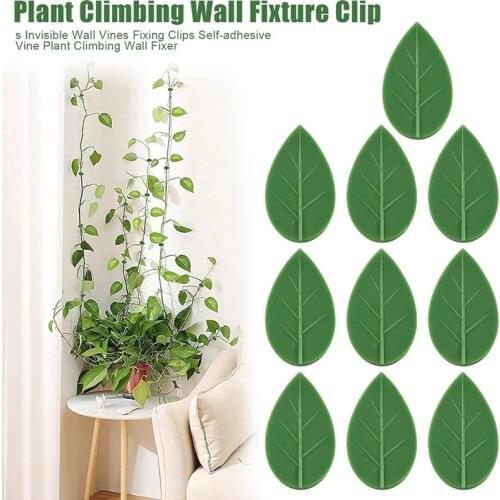 10pcs Leave Shape Plant Support Sticky Hook Rttan Fixed Clamp Clip Garden Supplies