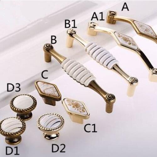 128mm modern fashion white gold wine cabinet wardrobe door handles vintage bronze drawer cabinet knobs pulls handles 5" marble