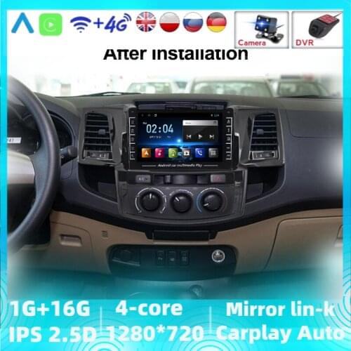 2Din Android swc Car Radio Player For Toyota Fortuner Hilux 2007 2008 2012 2014 2015 Multimedia Video Audio Gps Navigation DVD