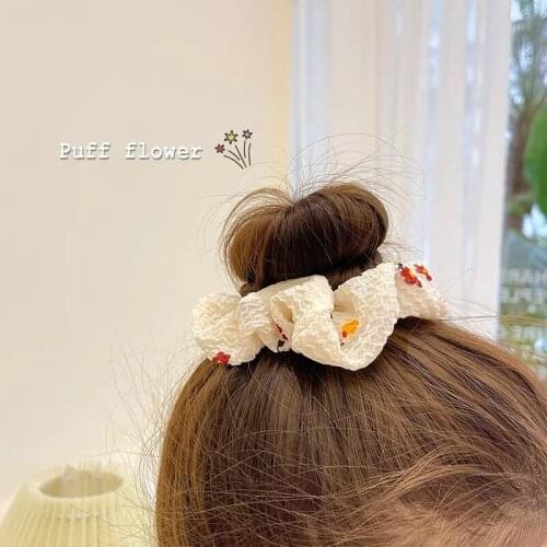 Girly Flower Hair Tie Super Fairy Large Intestine Hair Tie Sweet Headdress Hair Accessories for Women