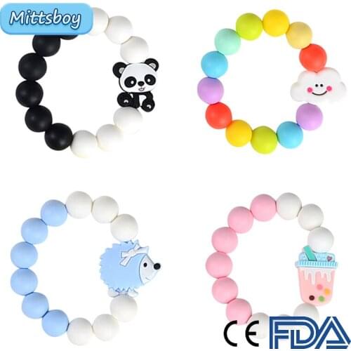 2021 Cartoon BPA Free Silicone Koala Animal Pendant Pacifier Clips Chain Nipple for Infant Baby Pacifier Chain Holder Chain Gift